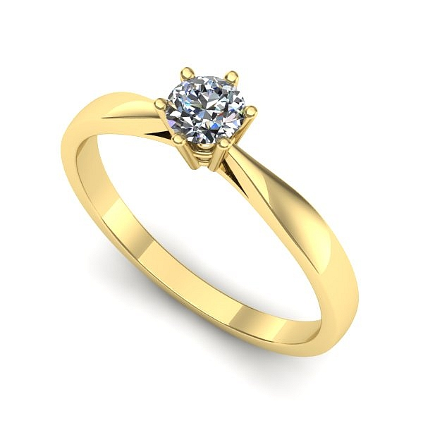 Inel logodna din aur galben cu diamant