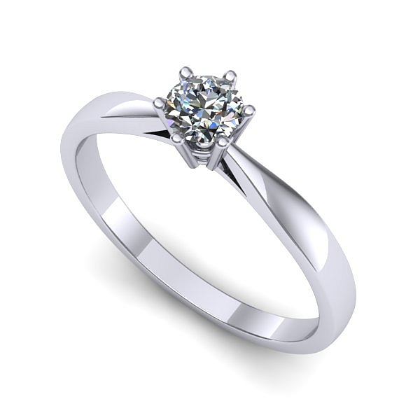 Inel logodna din aur alb cu diamant