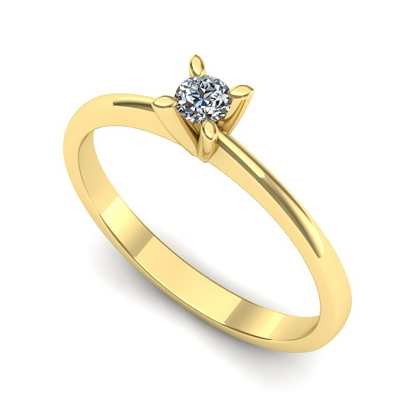 Inel din aur galben cu diamant