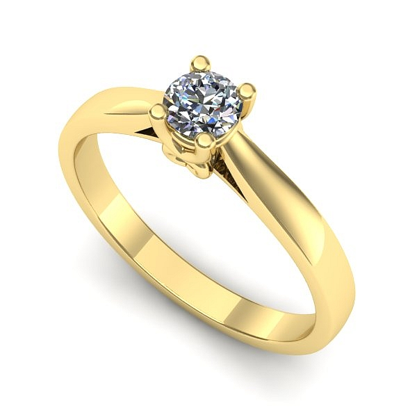 Inel de logodna din aur galben cu diamant