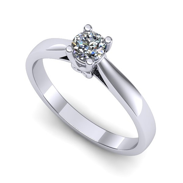 Inel din aur alb cu diamant