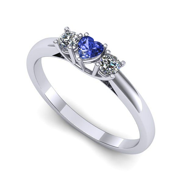 Inel din aur alb cu tanzanit