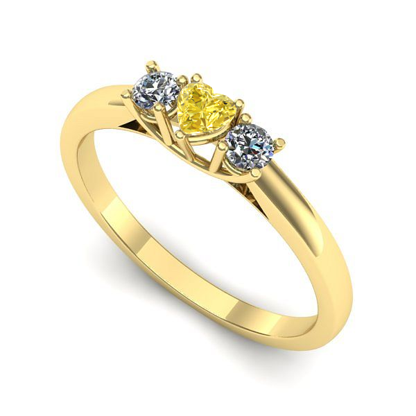 Inel logodna din aur galben cu safir galben