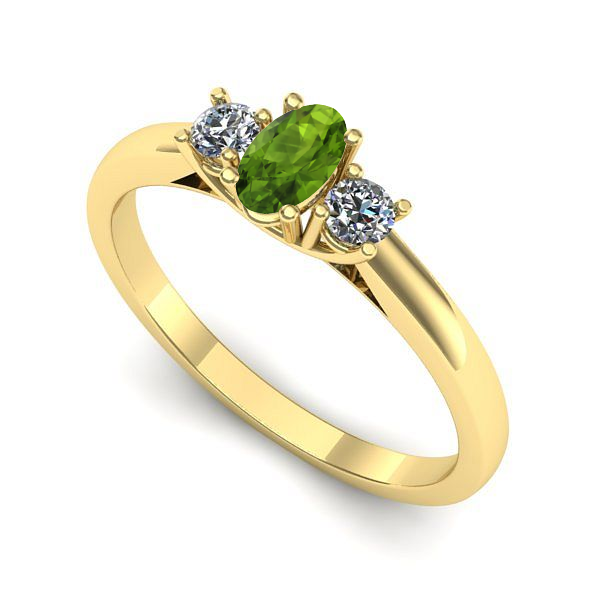 Inel de logodna din aur galben cu peridot