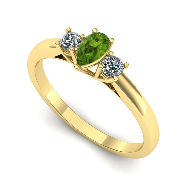 Inel de logodna din aur galben cu peridot