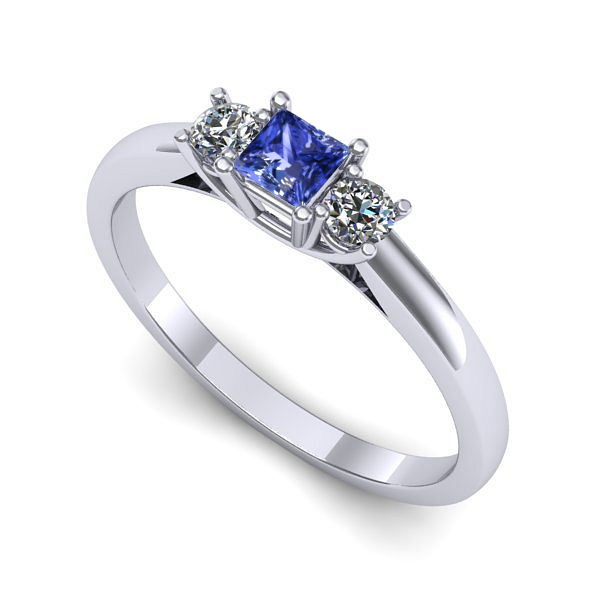 Inel din aur alb cu tanzanit