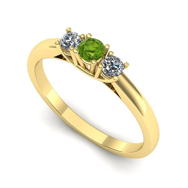 Inel de logodna din aur galben cu peridot