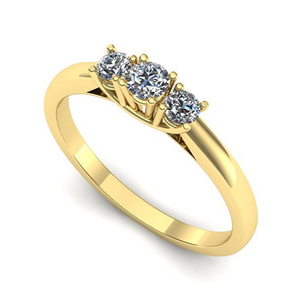 Inel de logodna din aur galben cu safir alb