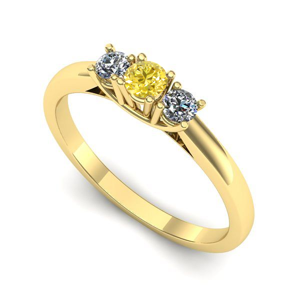 Inel din aur galben cu safir galben