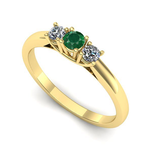 Inel din aur galben cu smarald