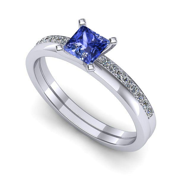 Inel de logodna din aur alb cu tanzanit