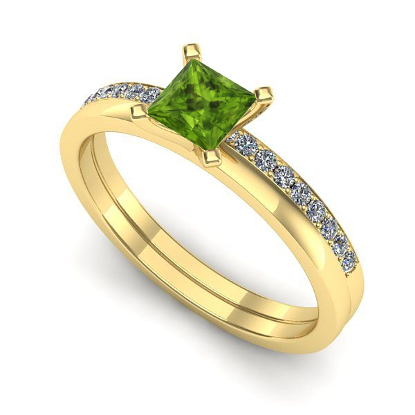 Inel din aur galben cu peridot