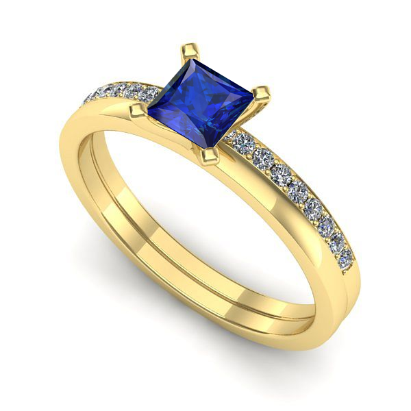 Inel din aur galben cu safir