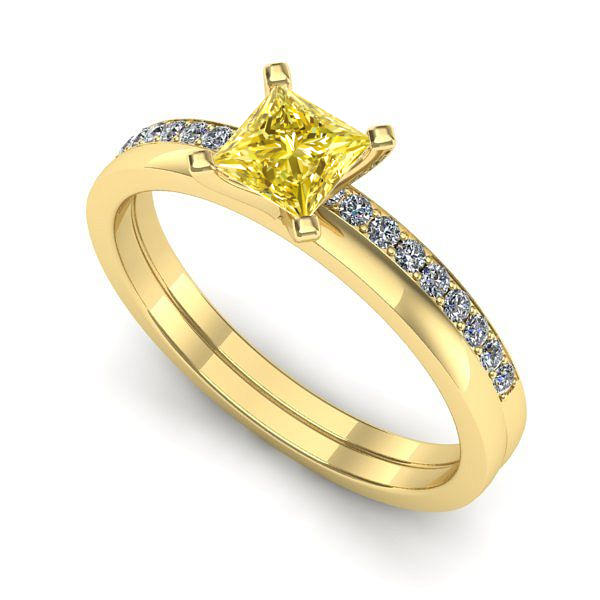 Inel logodna din aur galben cu safir galben