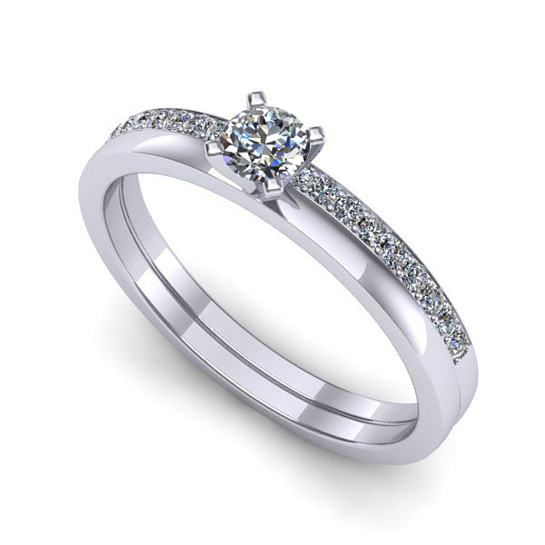 Inel logodna din aur alb cu diamant