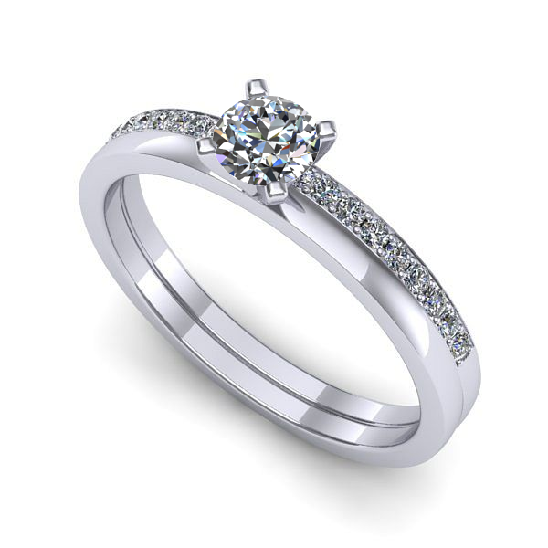 Inel logodna din aur alb cu diamant