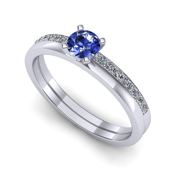 Inel de logodna din aur alb cu tanzanit