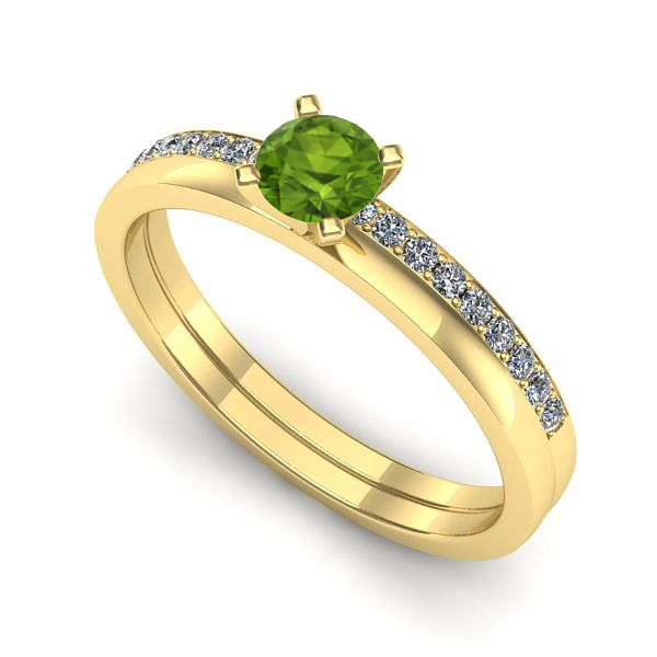Inel de logodna din aur galben cu peridot
