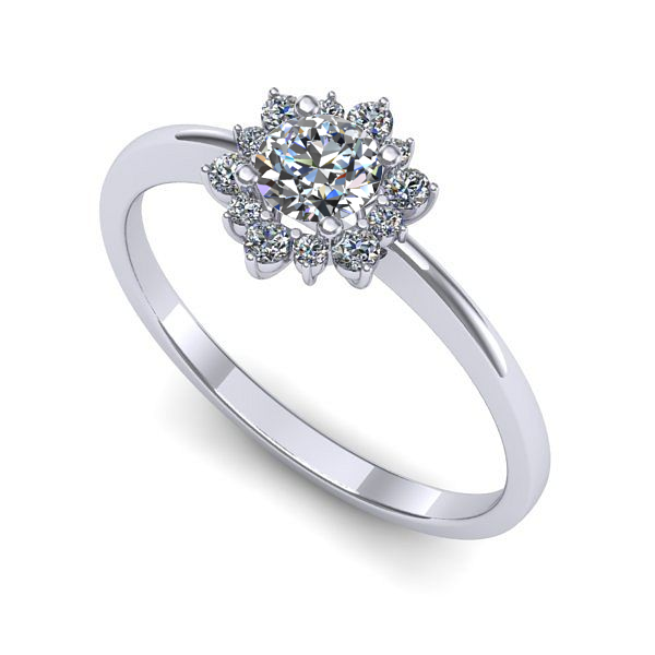 Inel logodna din aur alb cu diamant