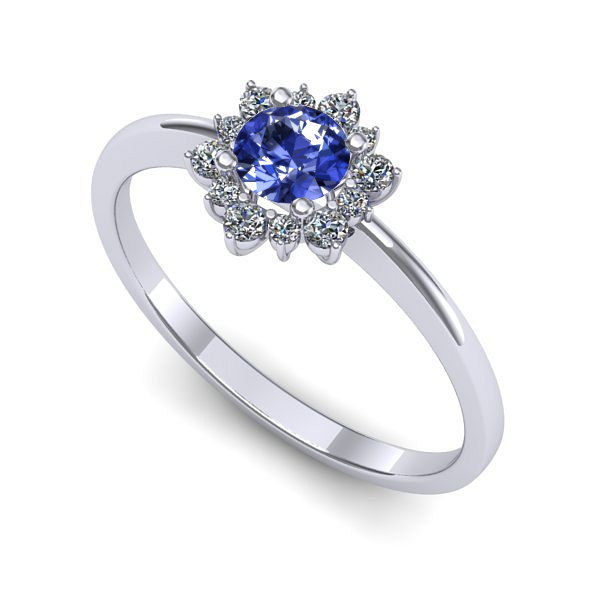Inel de logodna din aur alb cu tanzanit