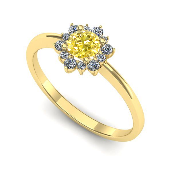 Inel din aur galben cu safir galben