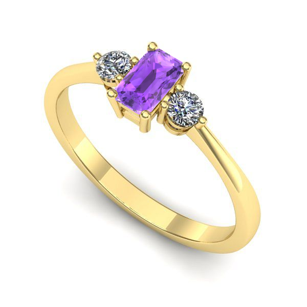 Inel din aur galben cu ametist