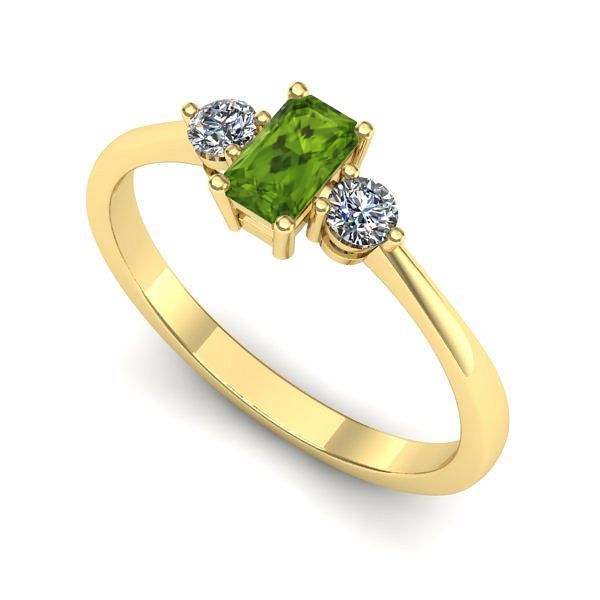 Inel din aur galben cu peridot