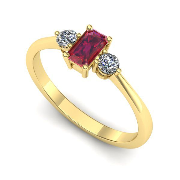 Inel din aur galben cu rubin