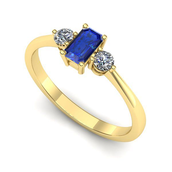 Inel din aur galben cu safir