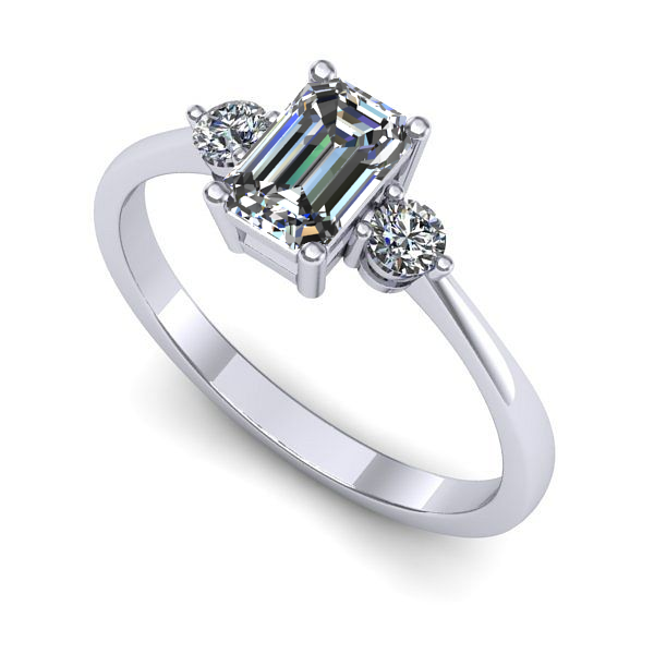 Inel din aur alb cu safir alb