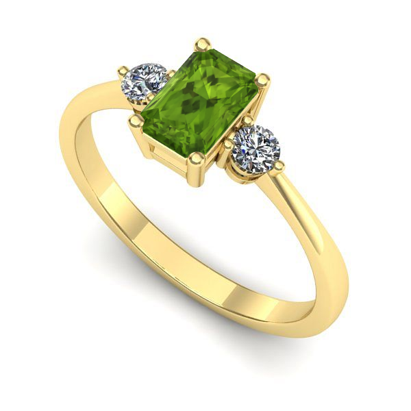 Inel logodna din aur galben cu peridot
