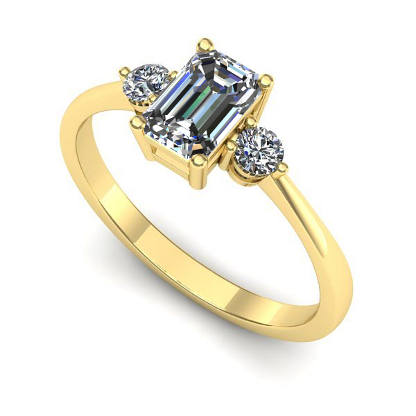 Inel de logodna din aur galben cu safir alb