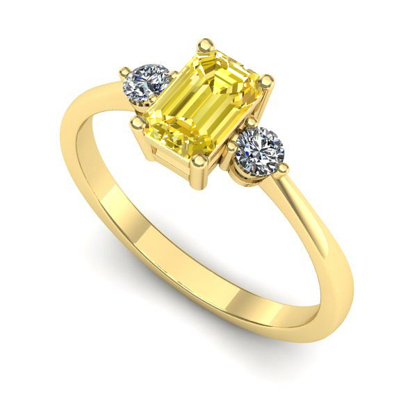 Inel din aur galben cu safir galben