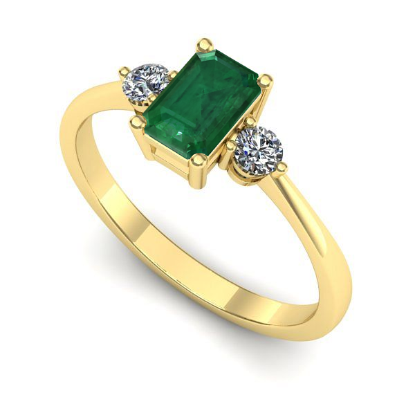 Inel din aur galben cu smarald