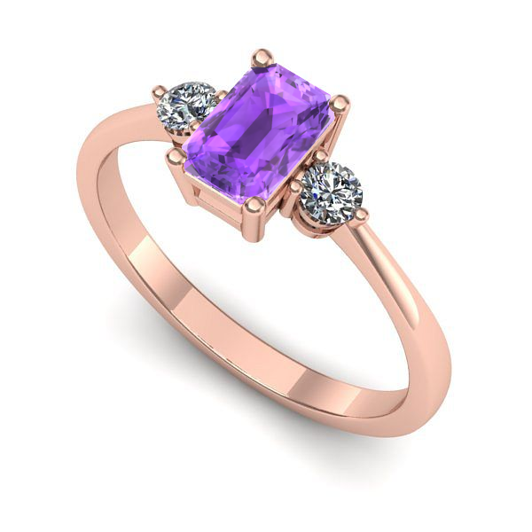 Inel din aur roz cu ametist