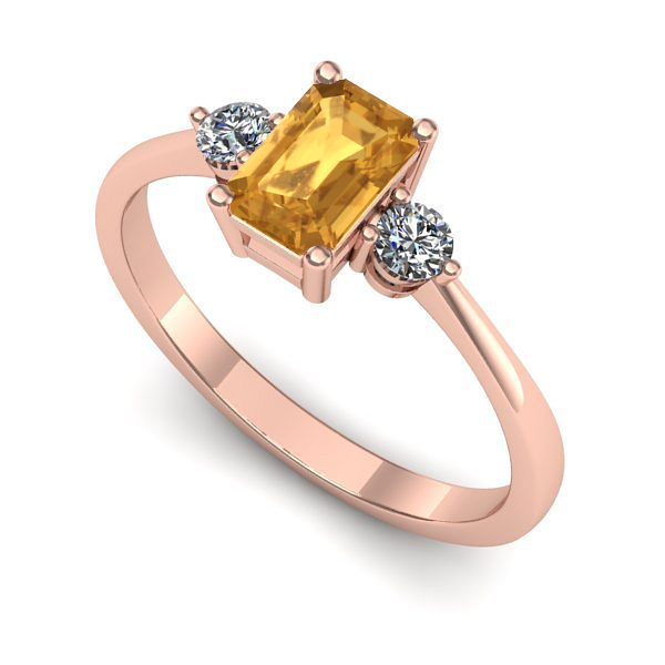 Inel din aur roz cu citrin