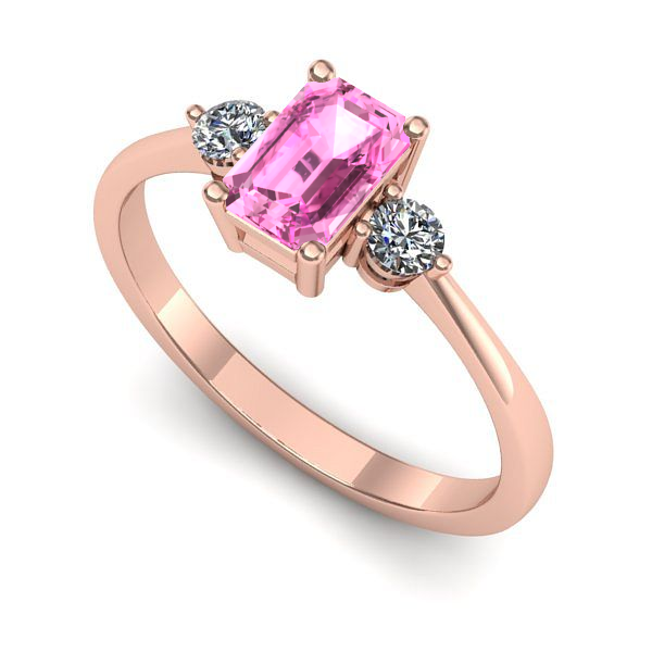 Inel din aur roz cu safir roz