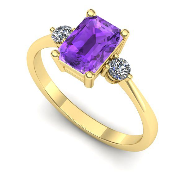 Inel de logodna din aur galben cu ametist