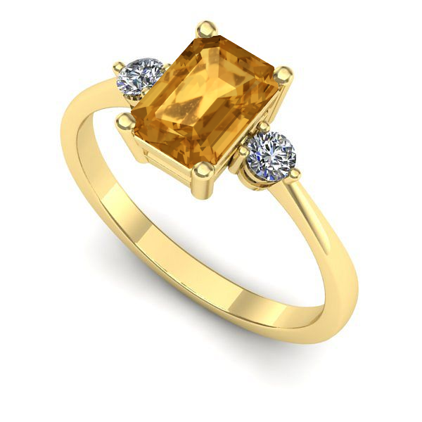 Inel din aur galben cu citrin