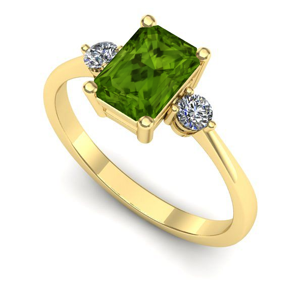 Inel din aur galben cu peridot