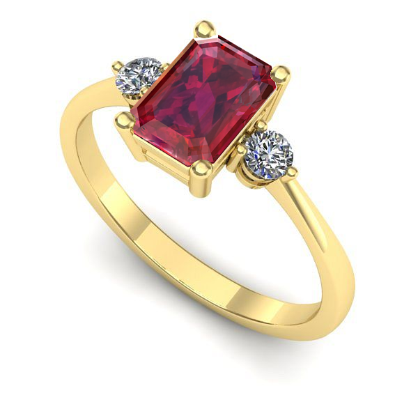 Inel de logodna din aur galben cu rubin