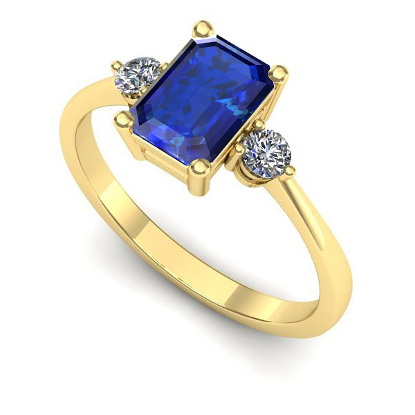 Inel de logodna din aur galben cu safir