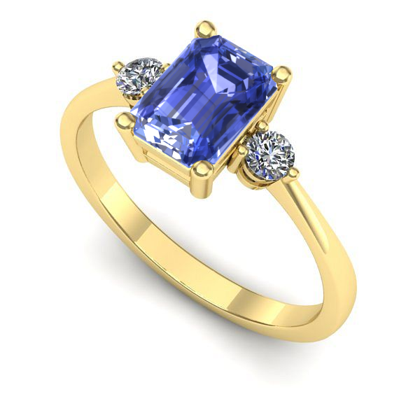 Inel din aur galben cu tanzanit