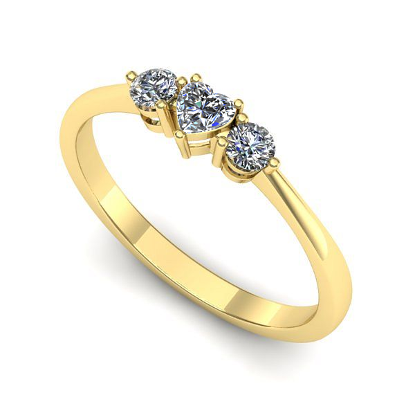 Inel de logodna din aur galben cu diamant