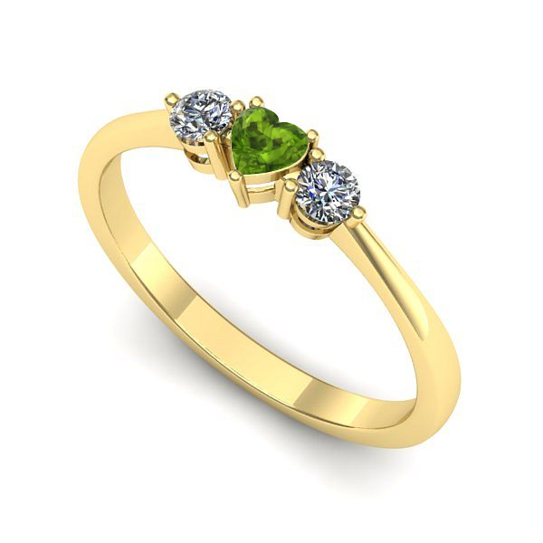 Inel din aur galben cu peridot