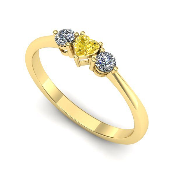 Inel logodna din aur galben cu safir galben