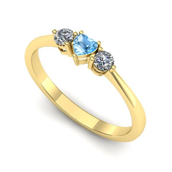 Inel din aur galben cu topaz blue