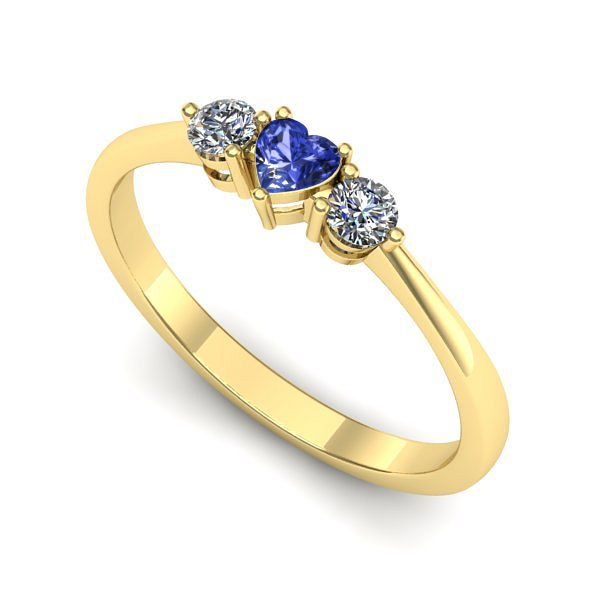 Inel din aur galben cu tanzanit