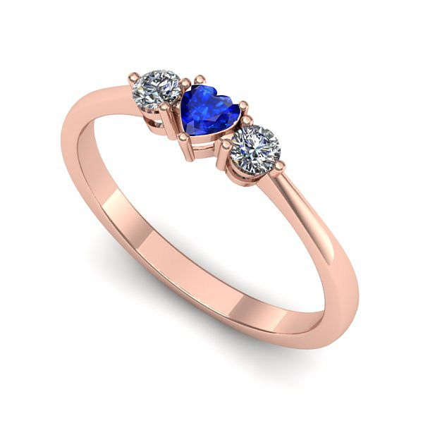 Inel din aur roz cu safir