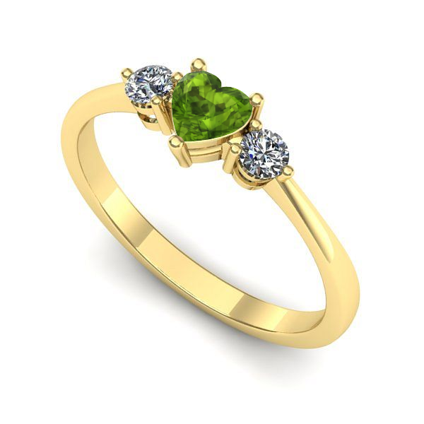 Inel logodna din aur galben cu peridot